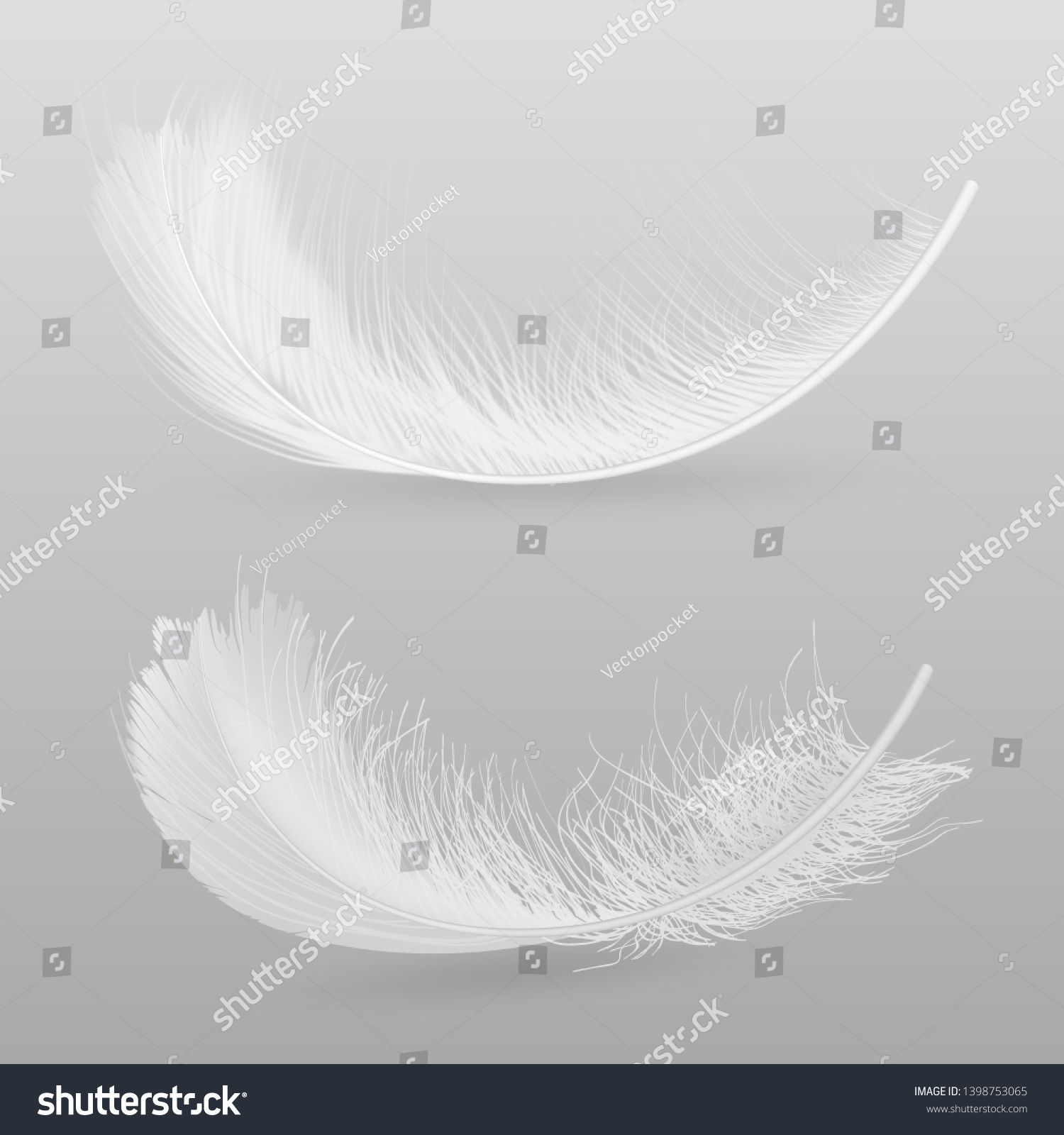 Birds Flying Falling Down White Fluffy Stock Vector (Royalty Free ...