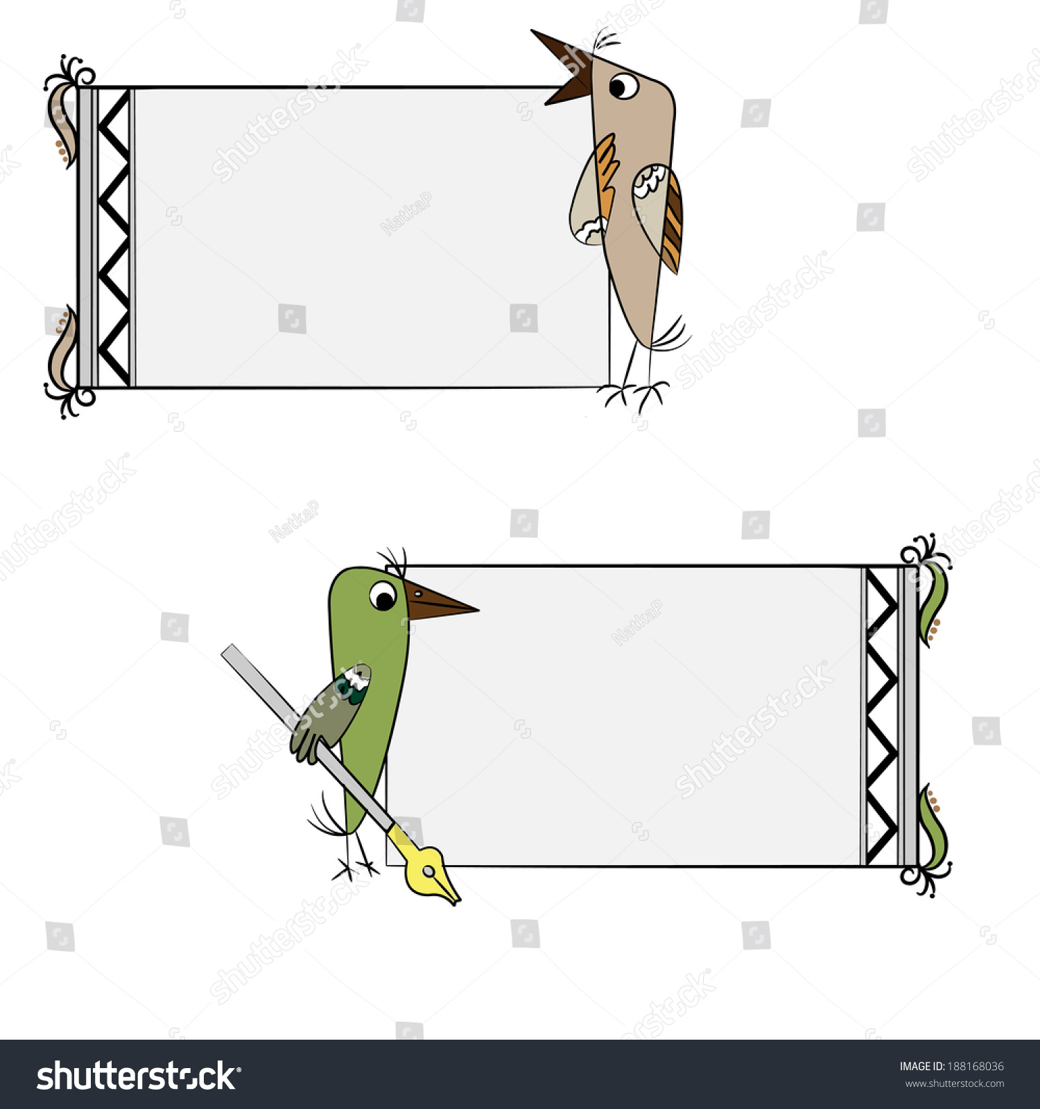 Birds Frames Set Stock Vector (Royalty Free) 188168036 | Shutterstock