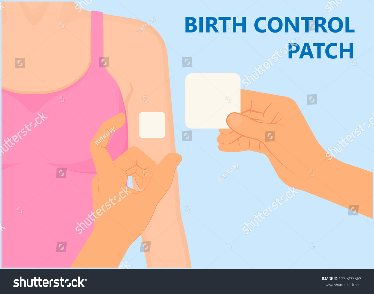 Birth control patch prevent pregnancy stock vector royalty free