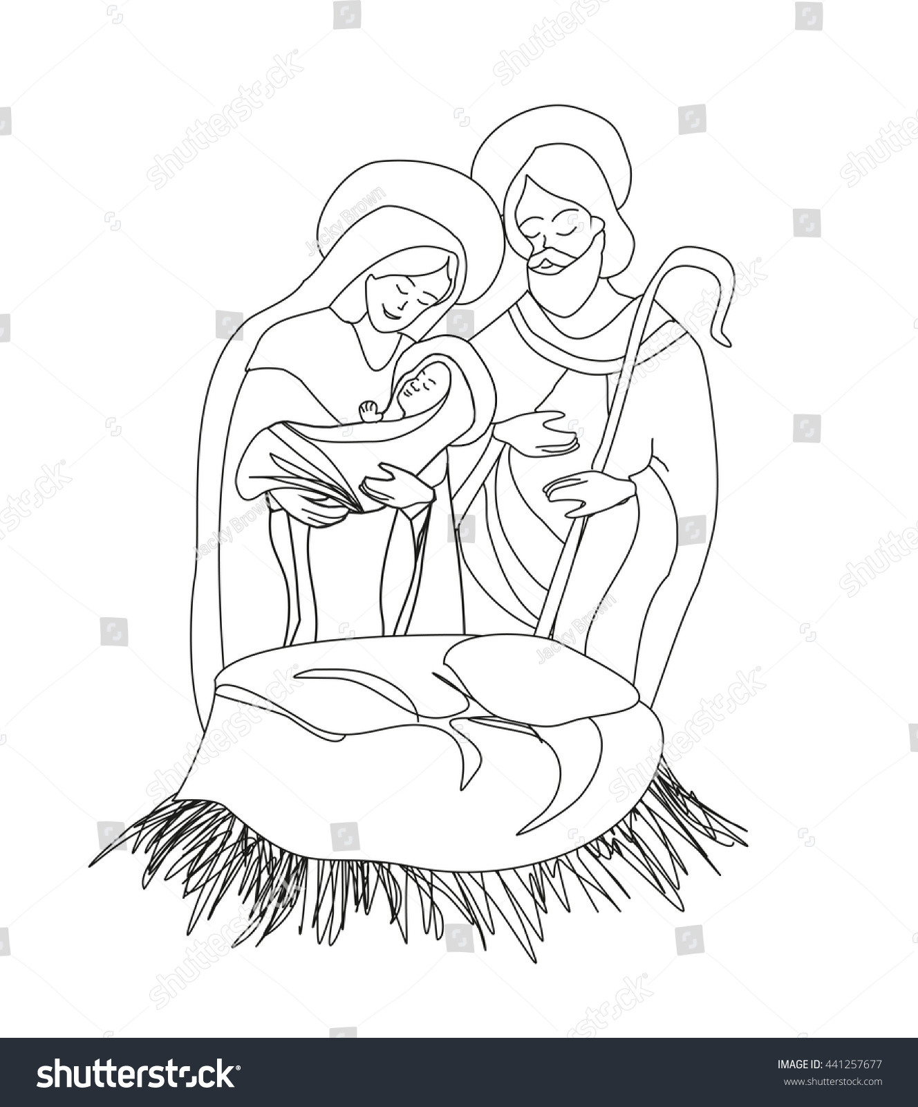 Birth Of Jesus Stock Vector 441257677 : Shutterstock