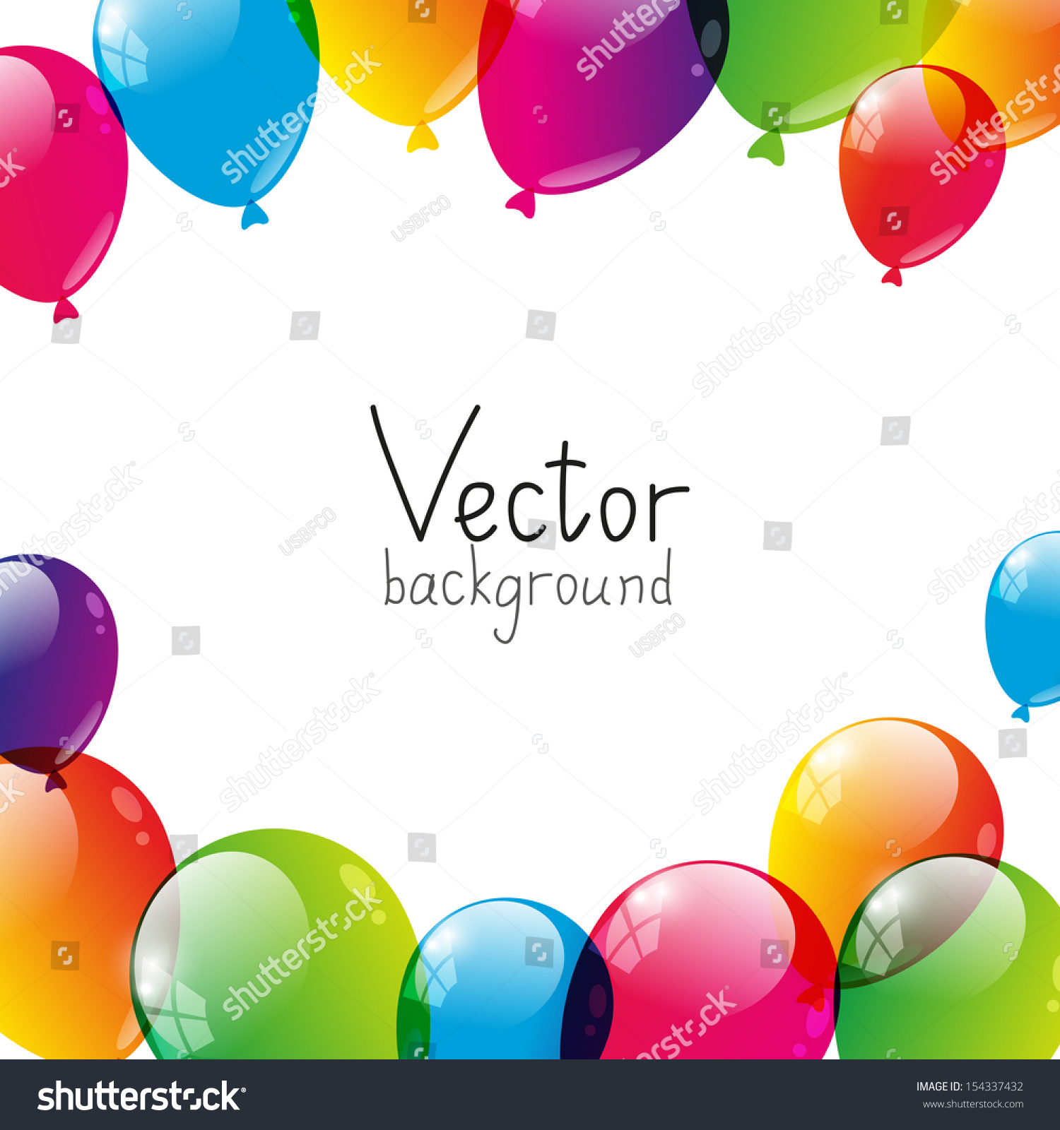 Birthday Background Color Balloons 库存矢量图（免版税）154337432 | Shutterstock