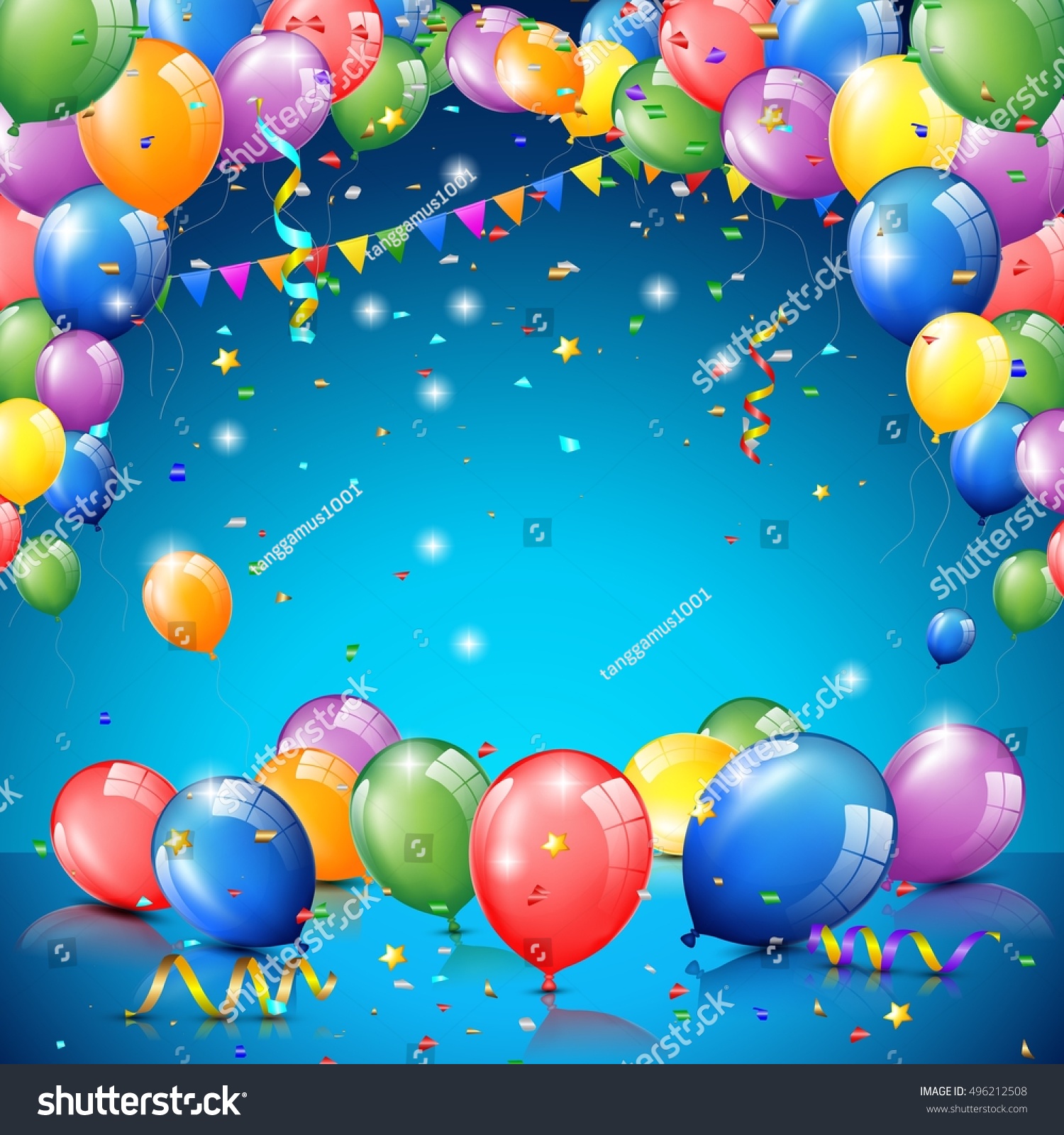 Birthday Background Colorful Balloon Stock Vector 496212508 - Shutterstock