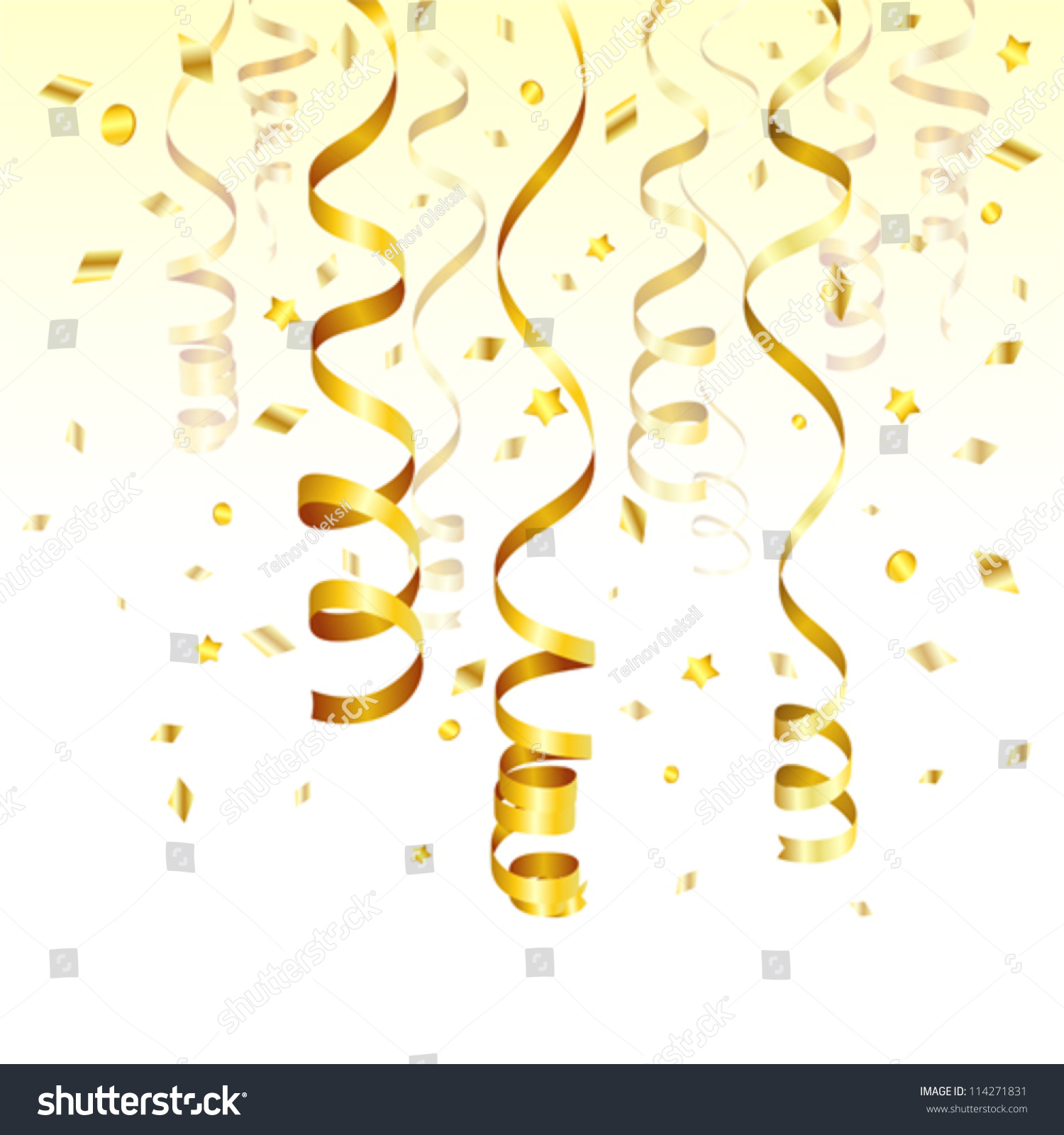 Birthday Background Gold Streamer Confetti Vector Stock Vector Royalty Free 114271831 6168