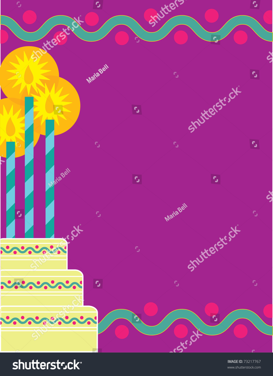 Birthday Border -A Frame Or Border Featuring A Birthday Cake And ...