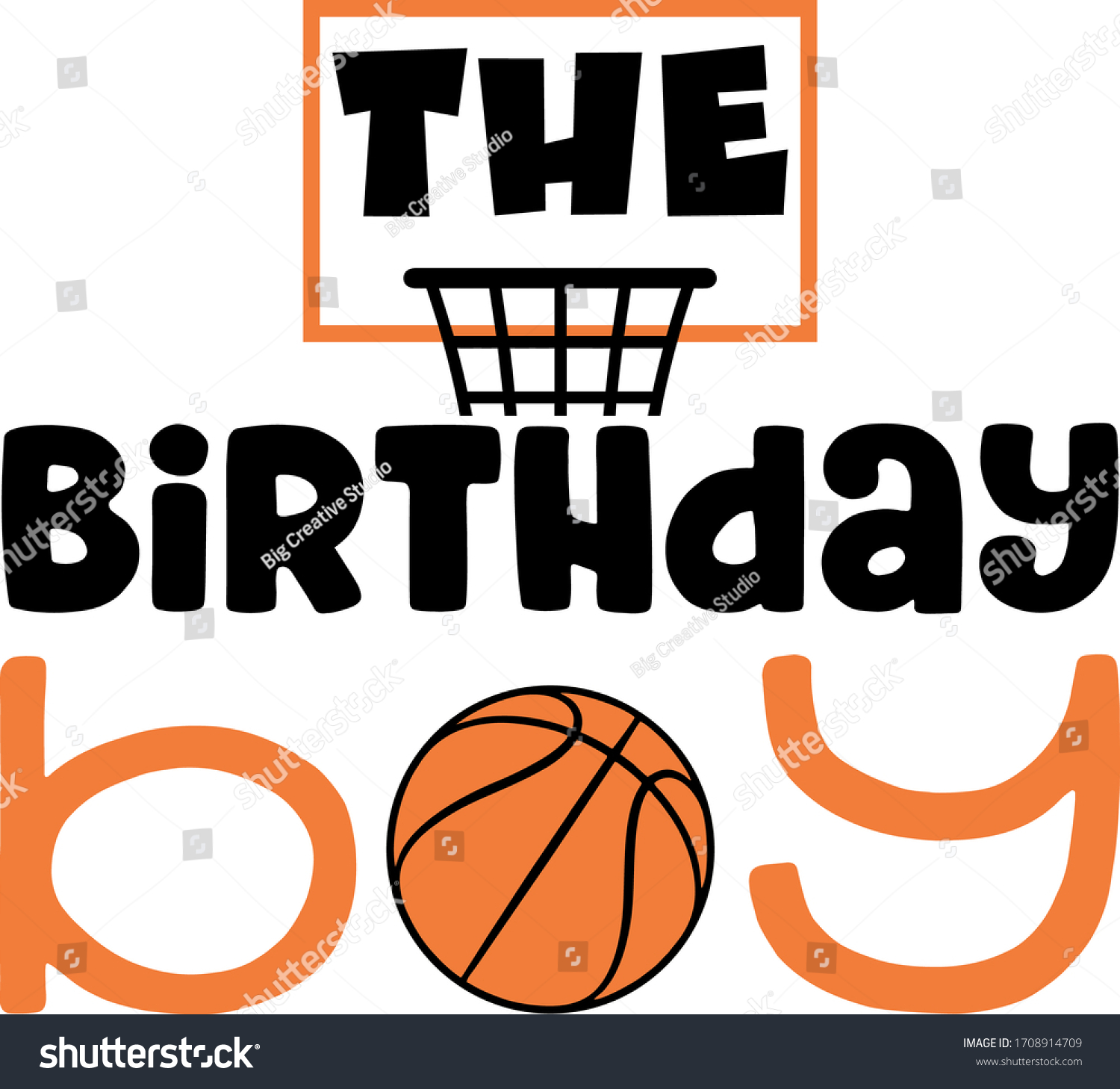 Birthday Boy Basketball Party Ball Stock Vector (Royalty Free ...