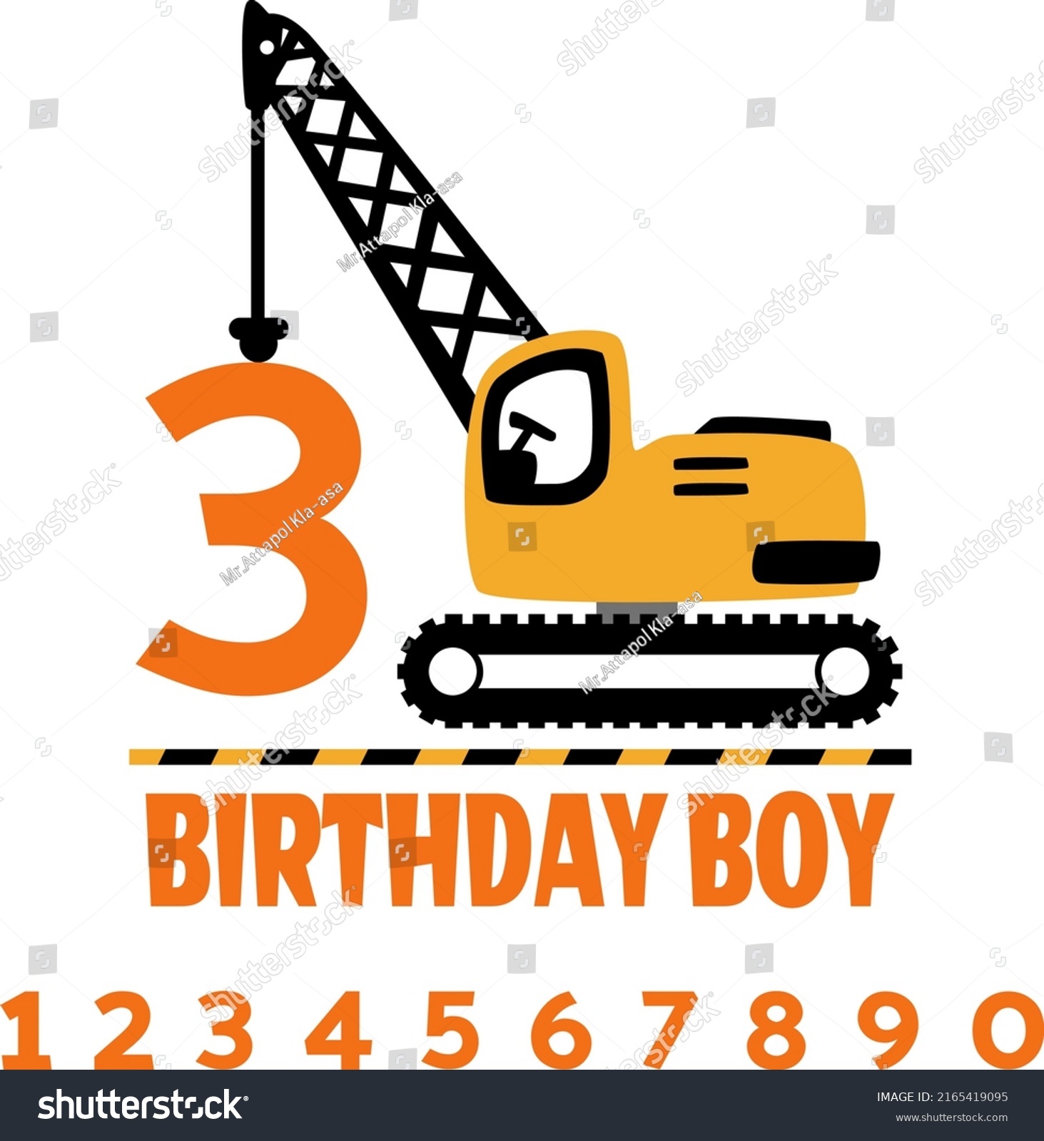SVG of Birthday Boy Crane illustration Truck Svg, Construction Birthday vector, Builder Birthday Theme Party svg
