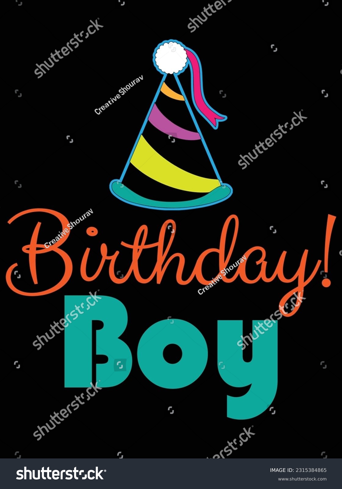 SVG of Birthday boy vector art design, eps file. design file for t-shirt. SVG, EPS cuttable design file svg