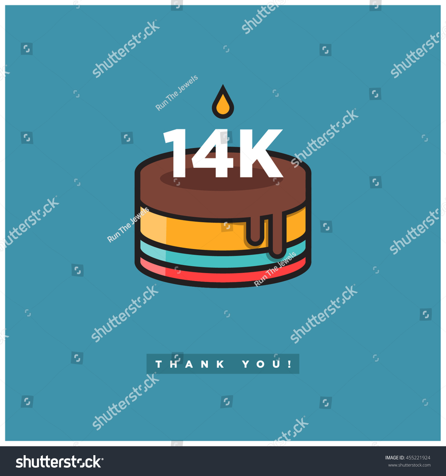 birthday cake 14 k likes vector design stock vector royalty free
