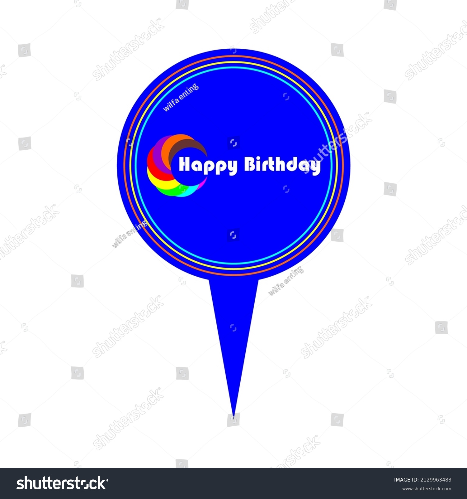 SVG of birthday cake topper in blue svg