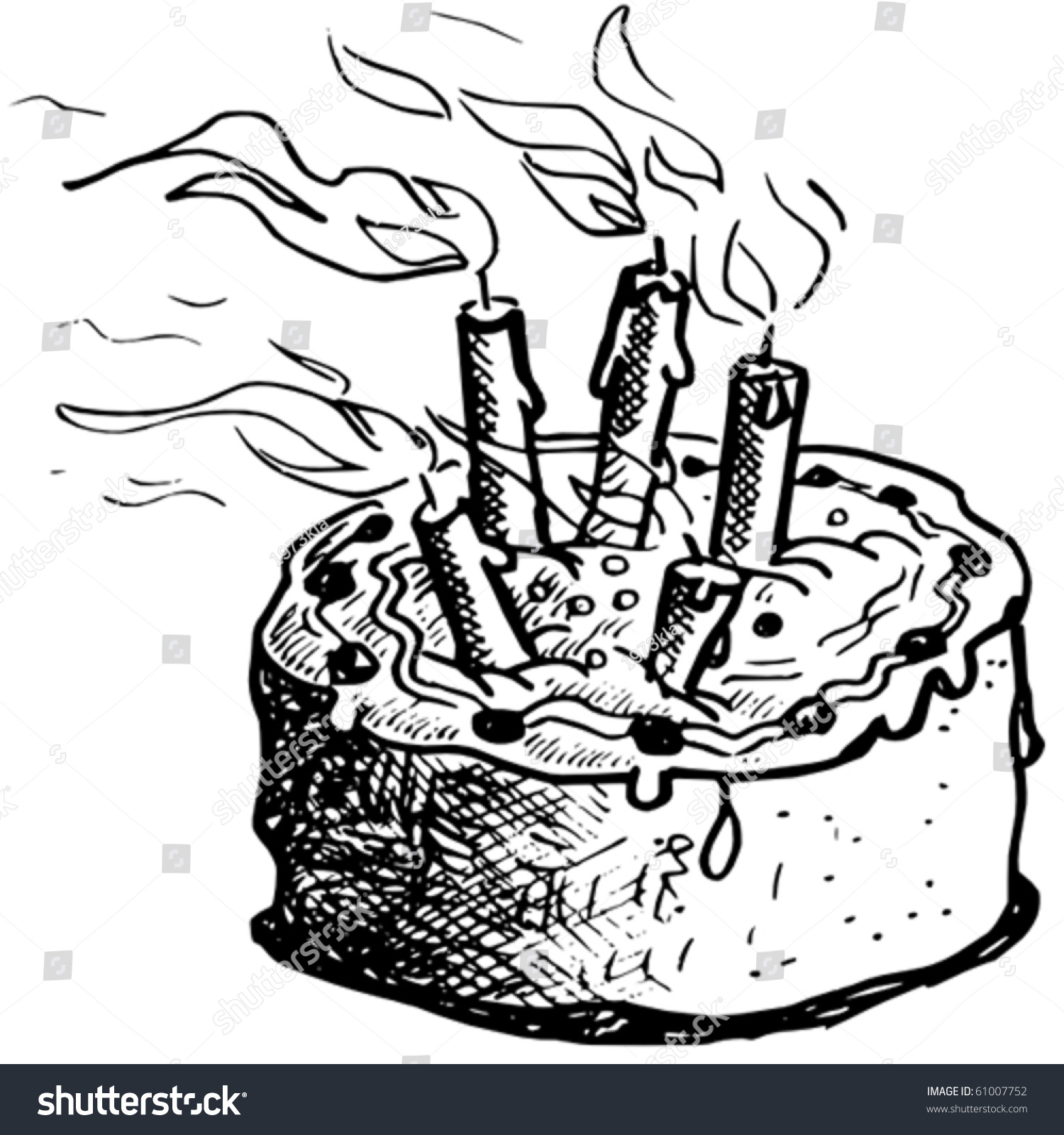 Birthday Cake Vector Sketch - 61007752 : Shutterstock