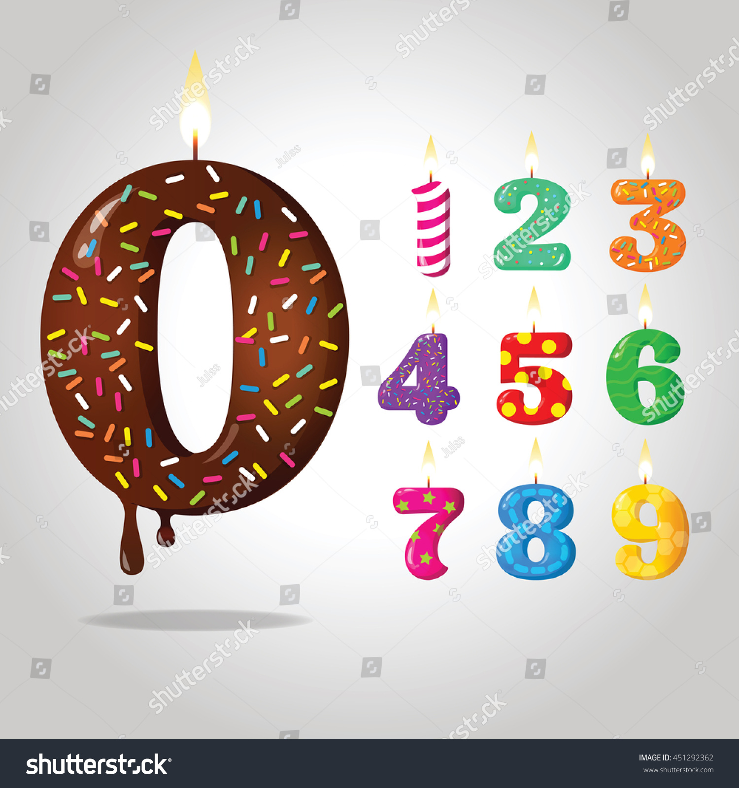 SVG of Birthday candles number. svg