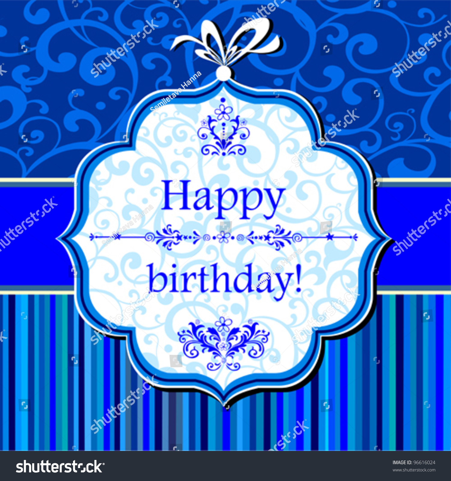 Birthday Card Celebration Blue Background Birthday Stock Vector ...