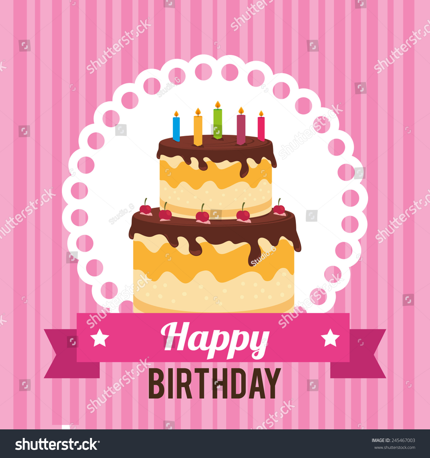Birthday Card Design, Vector Illustration. - 245467003 : Shutterstock