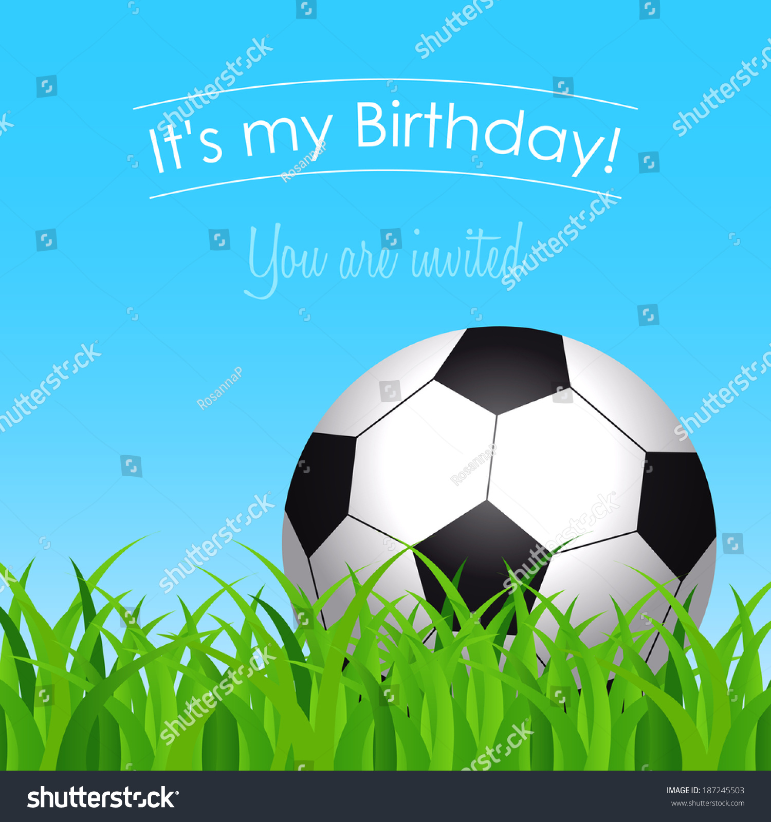 Download Birthday Card Invitation Birthday Party Soccer Stock ...