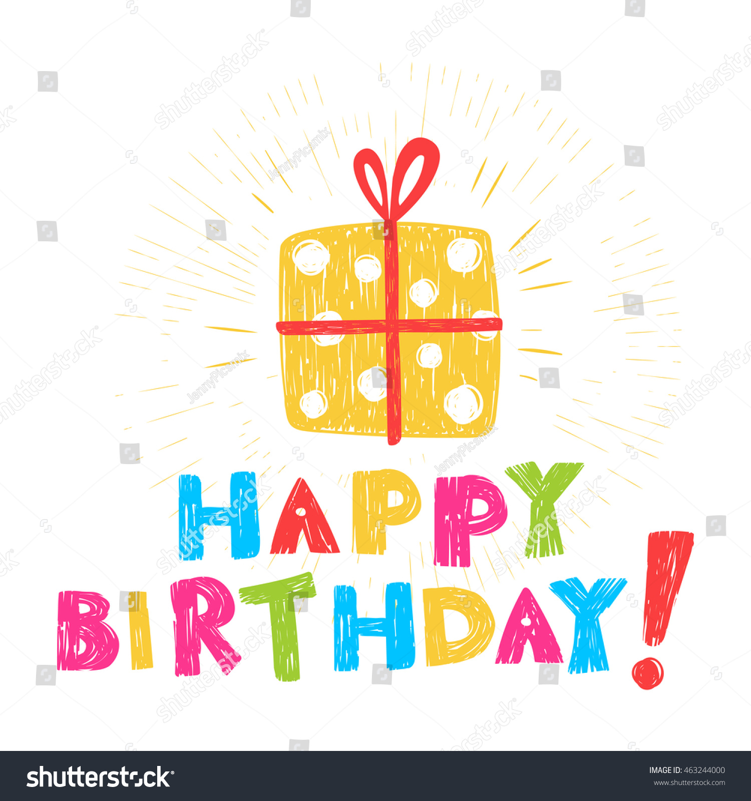 Birthday Card Inscription Happy Birthday Illustration Stock Vector Royalty Free 463244000