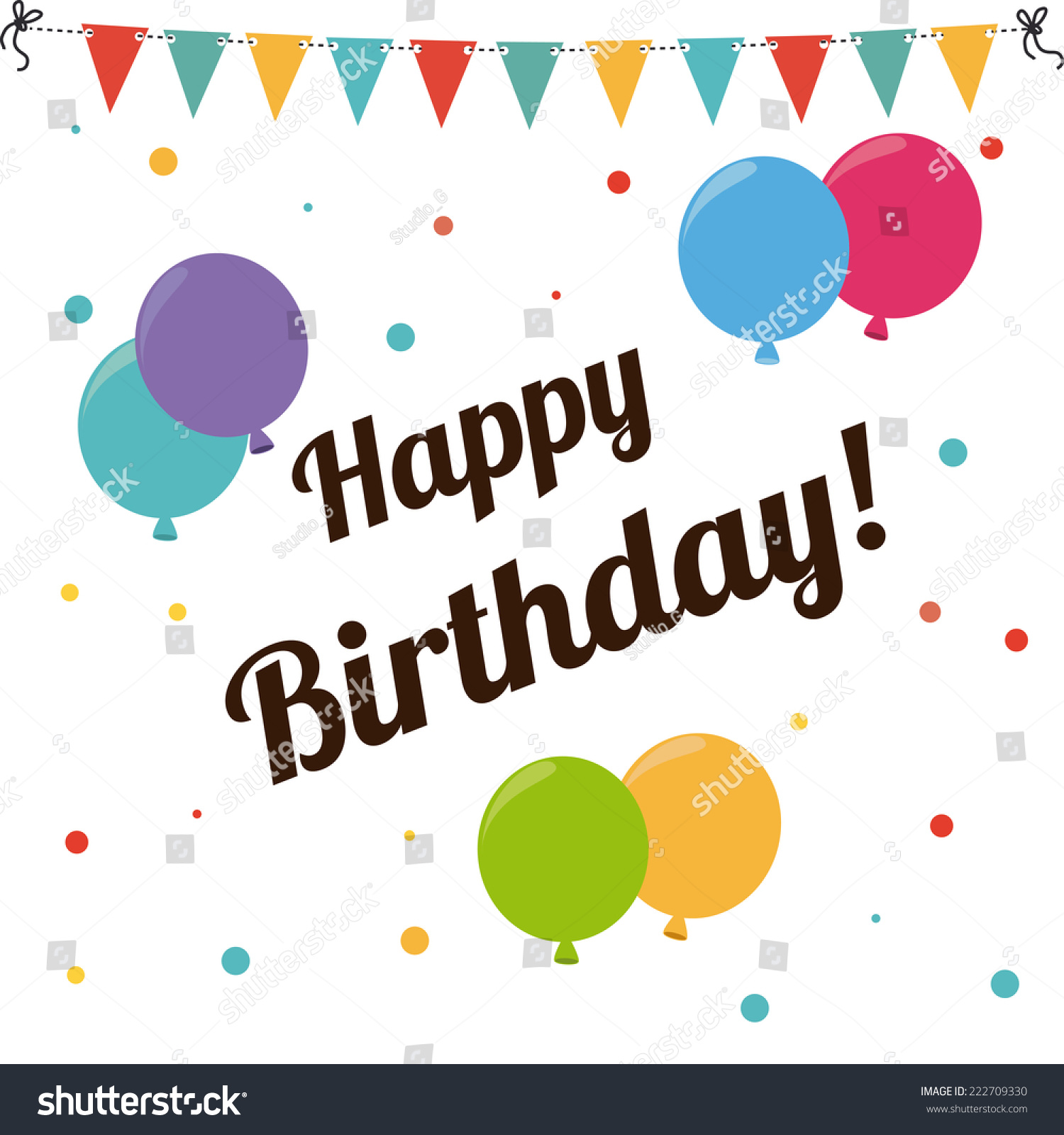 Birthday Design Over White Background, Vector Illustration - 222709330 ...