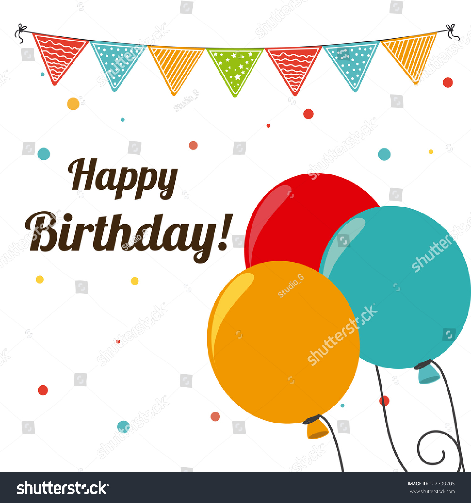 Birthday Design Over White Background, Vector Illustration - 222709708 ...