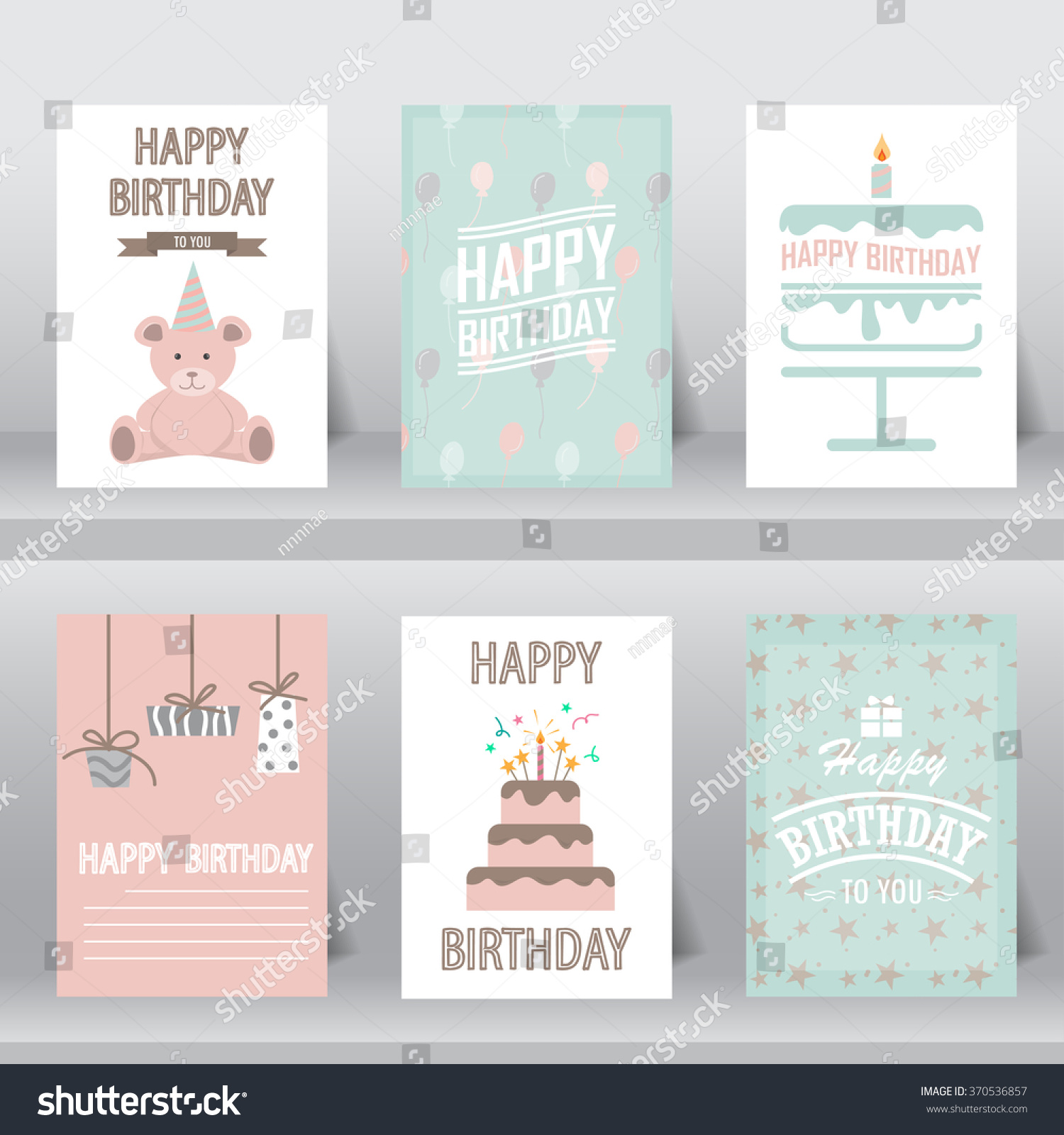 Birthday Greeting Invitation Card There Teddy Stock Vector (royalty 