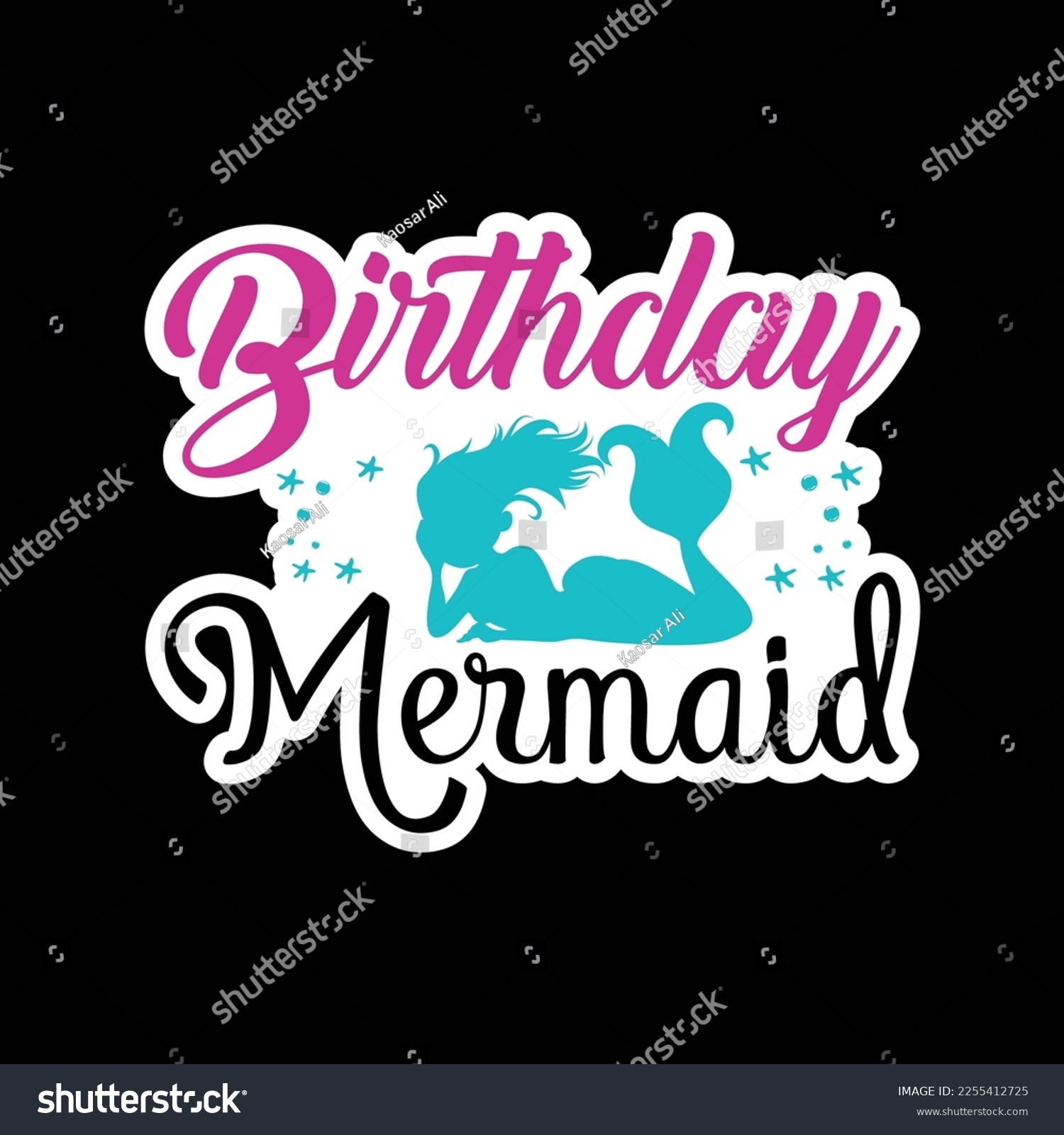 SVG of Birthday mermaid svg design art svg