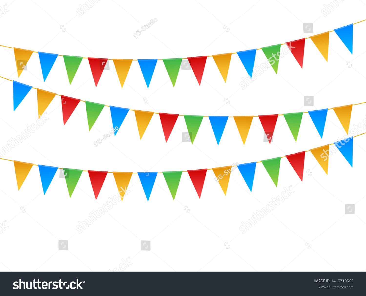 Birthday Party Invitation Banners Set Flag Stock Vector (Royalty Free ...