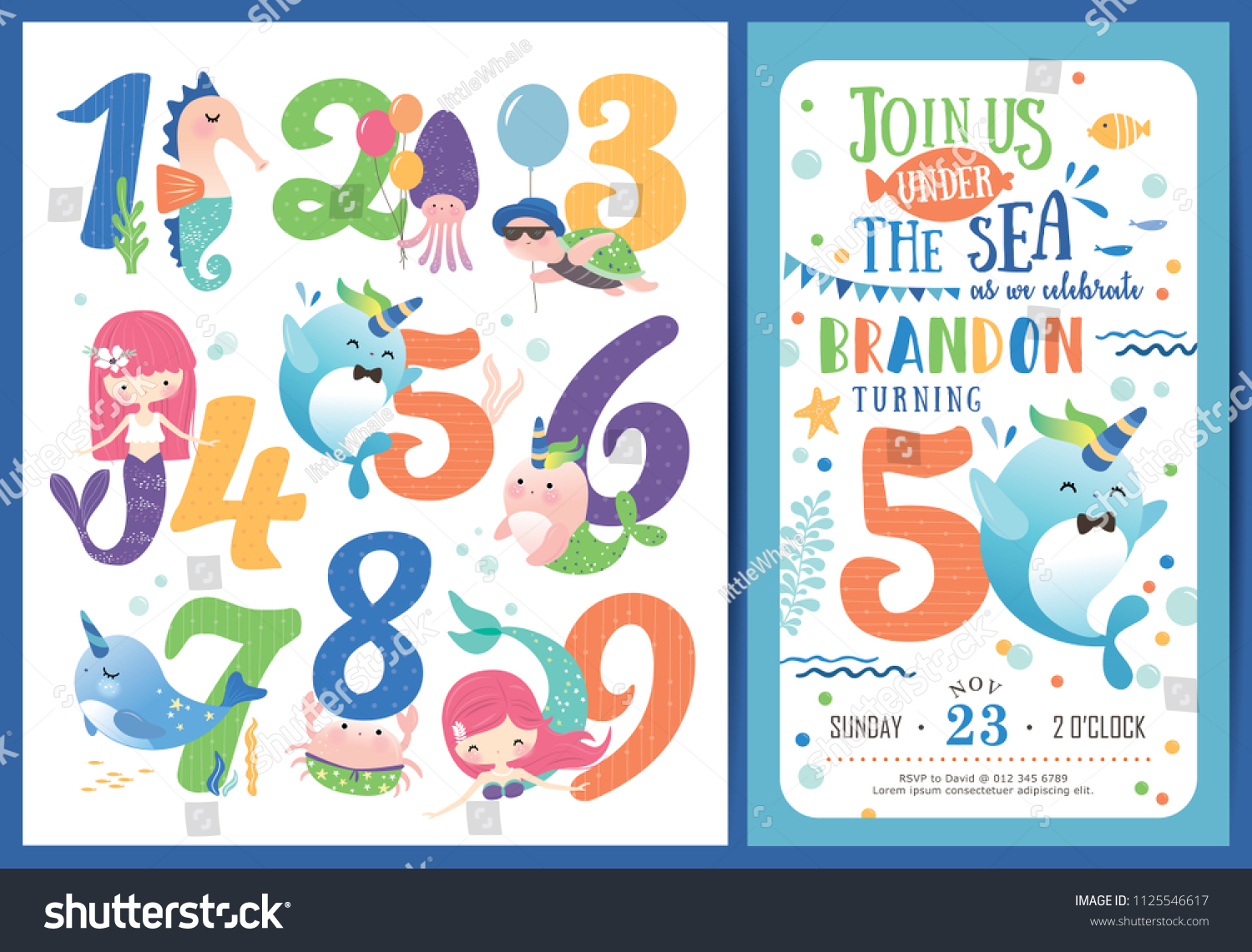 birthday party invitation card template cute のベクター画像素材