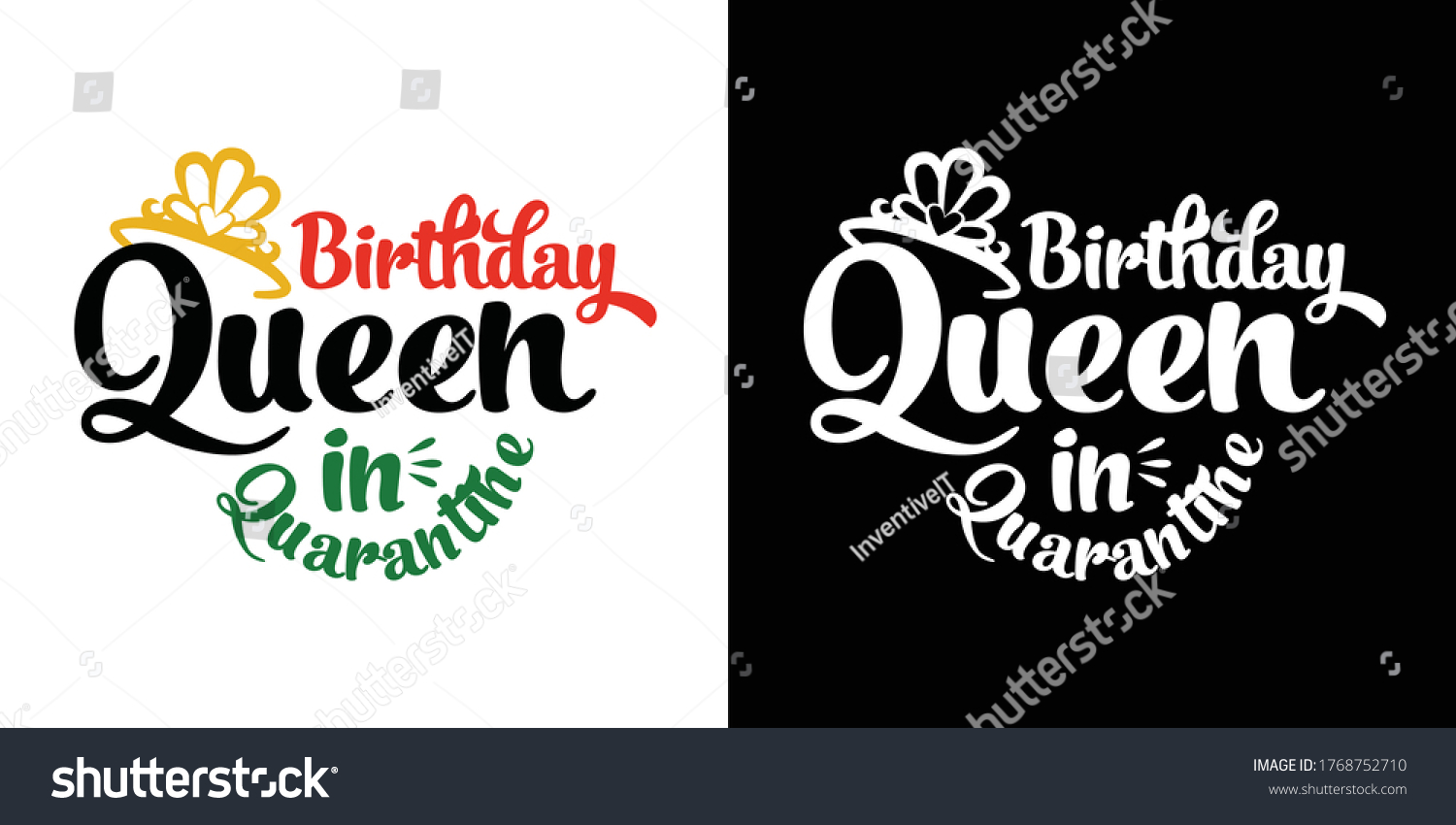 SVG of Birthday Queen in Quarantine Printable Vector Illustration svg
