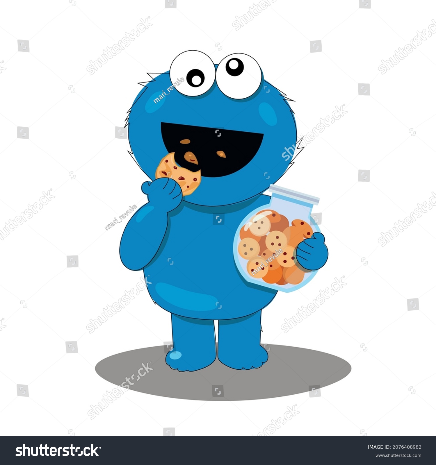 SVG of biscuit eats cookies from a glass jar svg