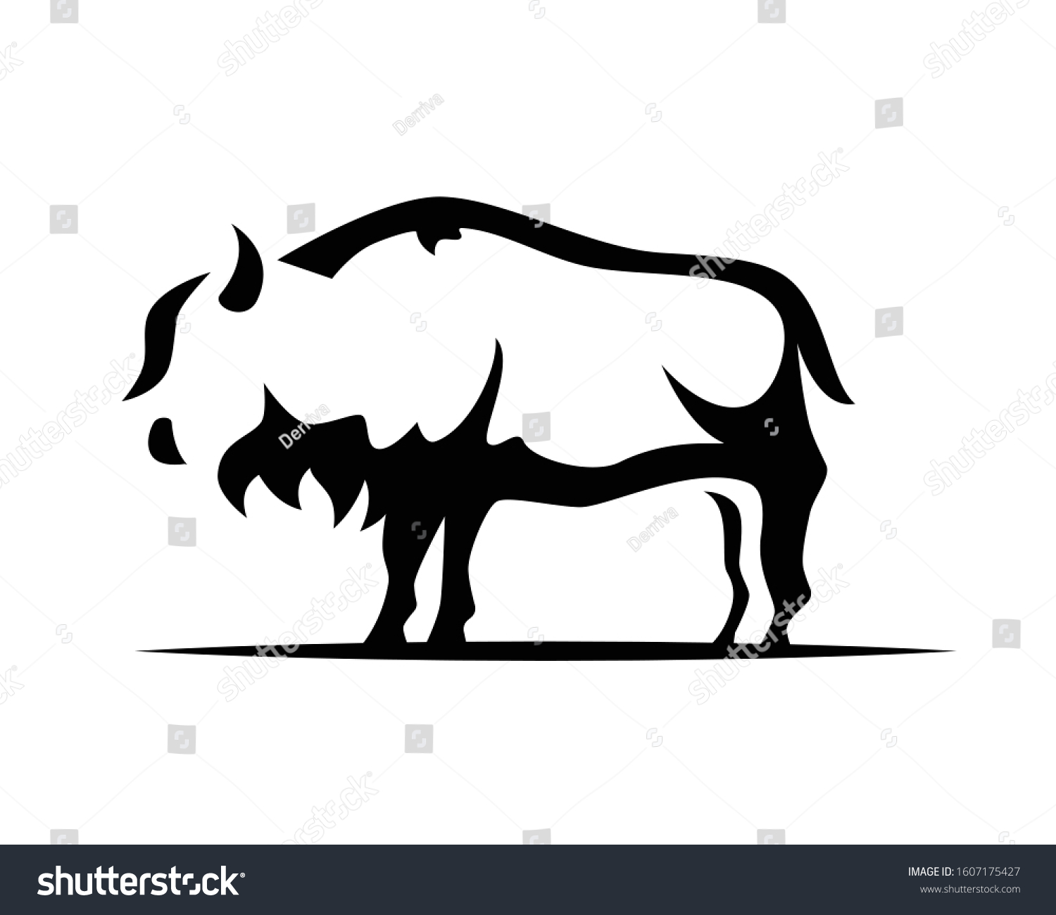 Bison Symbol Silhouette Style Stock Vector (Royalty Free) 1607175427 ...