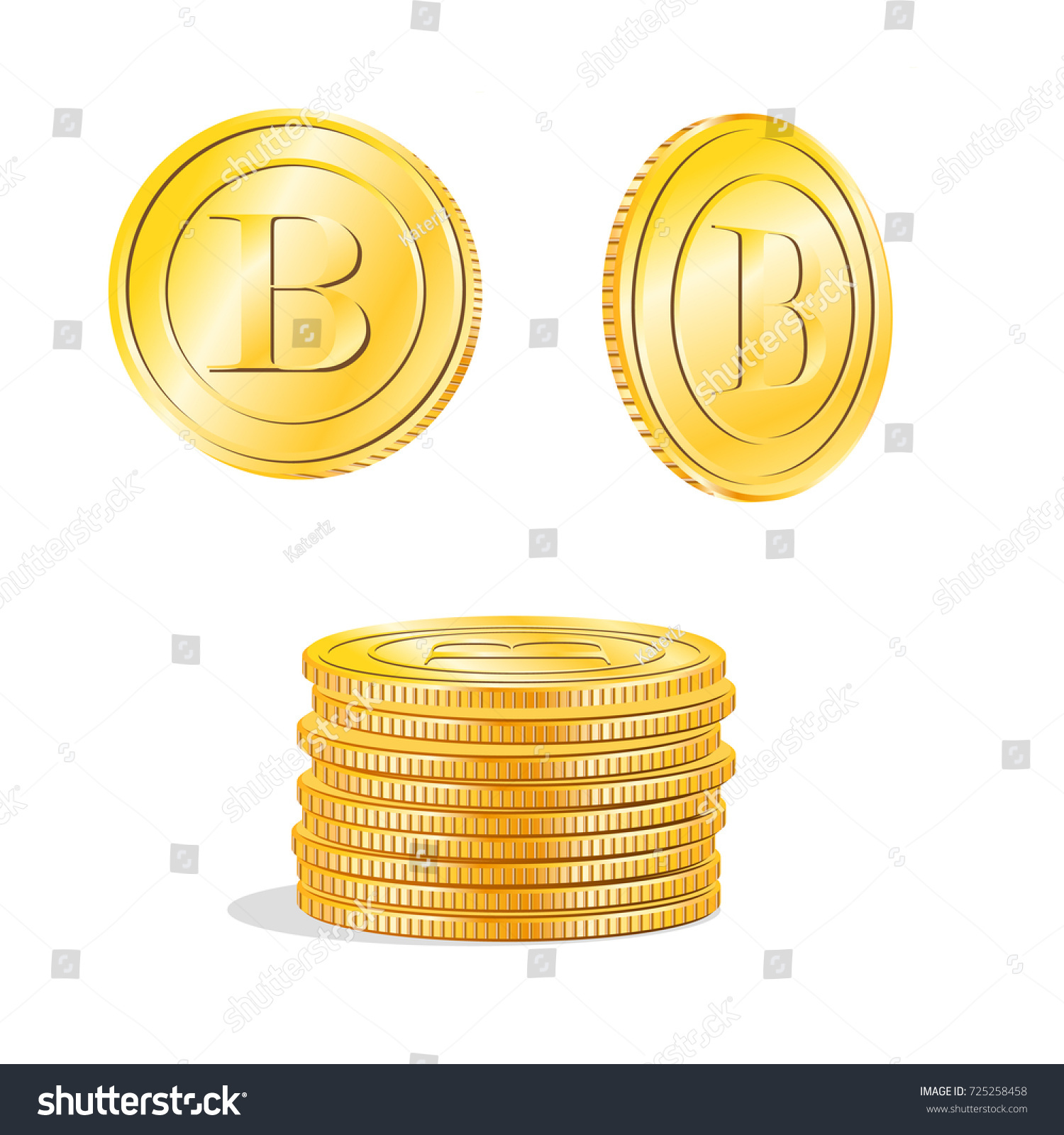 SVG of Bit-coin vector logo illustration. Gold coin set svg