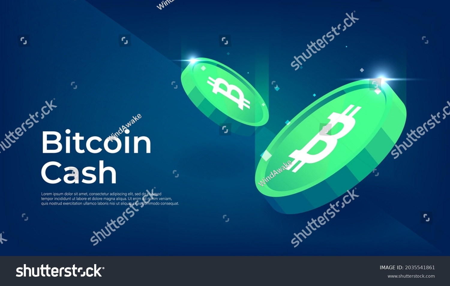 SVG of Bitcoin Cash BCH crypto currency themed banner. svg