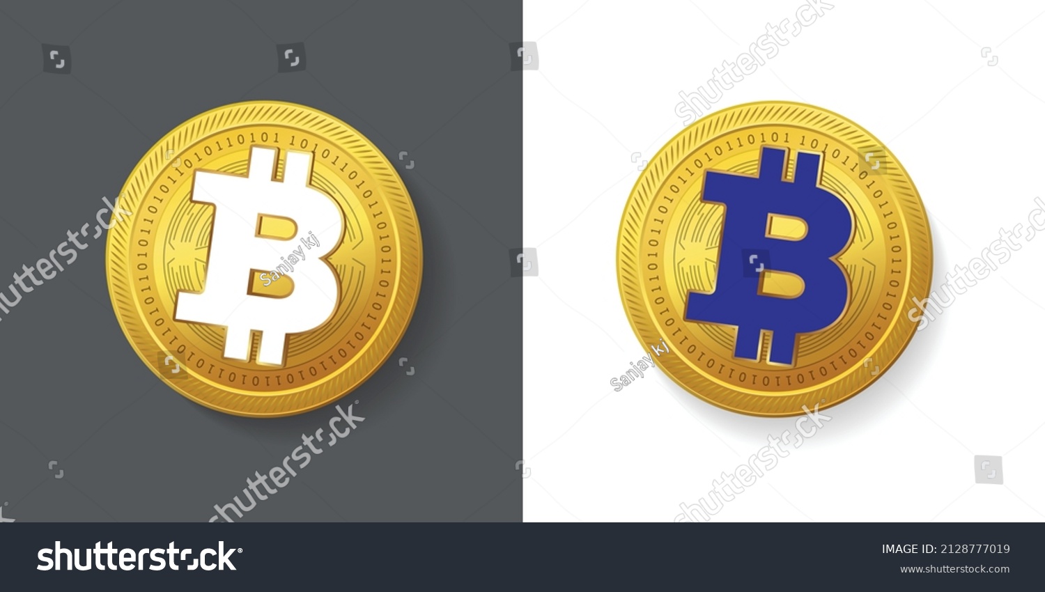 SVG of Bitcoin crypto currency logo, BTC coin logo on gold coins . isolated background of technology coin bitcoin logo in blue and white background. svg