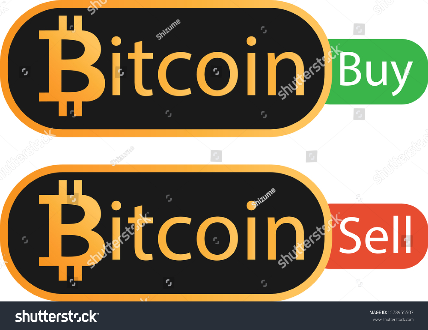 Bitcoin Gradient Logo On Buy Sell Stock Vector Royalty Free