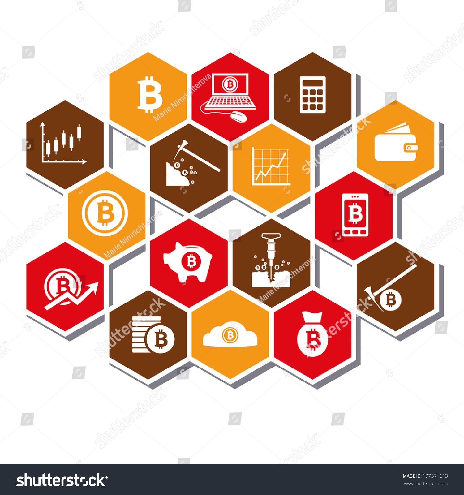 Bitcoin Icons Stock Vector Illustration 177571613 : Shutterstock