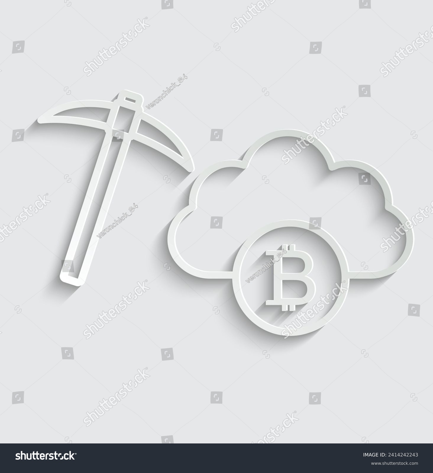 SVG of Bitcoin mining cloud  icon vector cryptocurrency icon svg