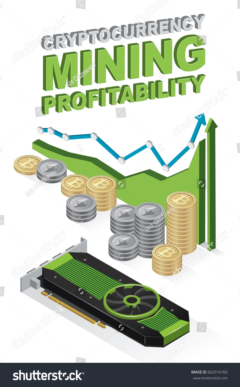 Bitcoin Mining Profitability Chart Easily Accessible เวกเตอร์สต็อก