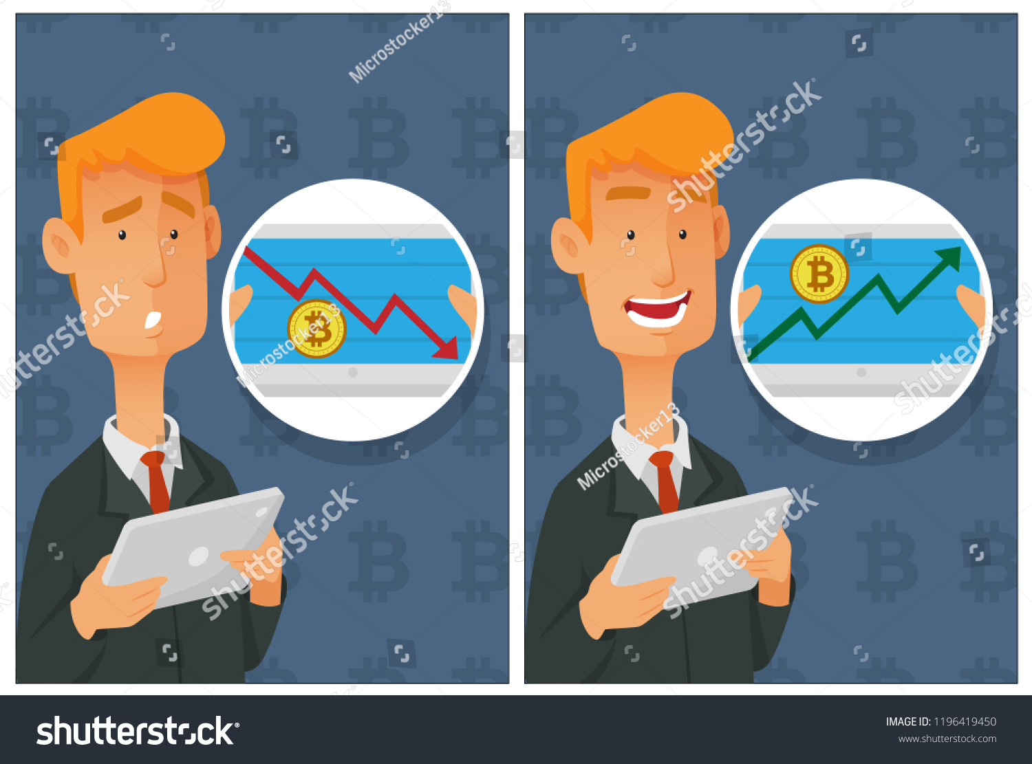 Bitcoin Price Cartoon Cartoon Character Illustration Stock Vector - 