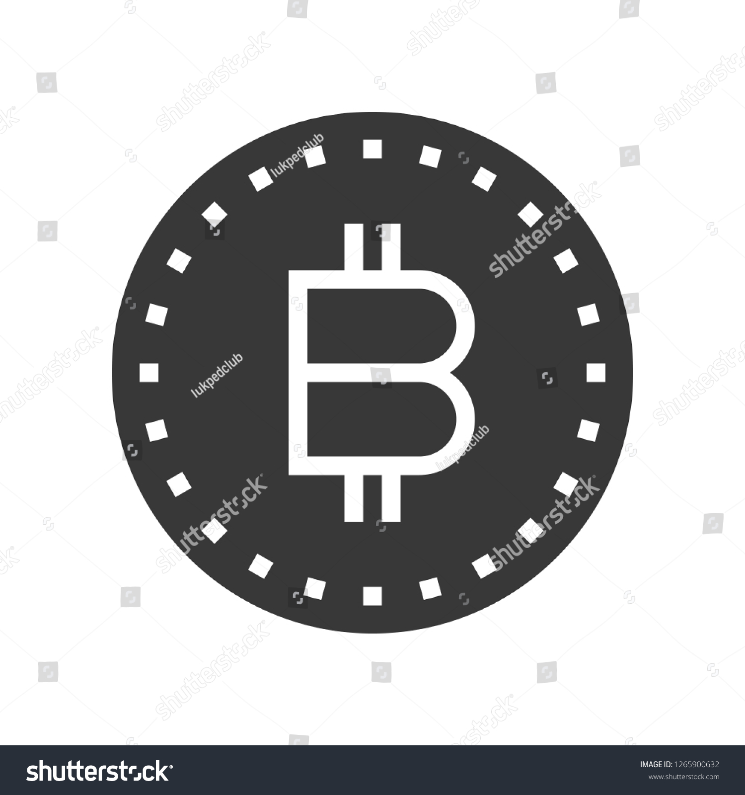 Bitcoin Vector Online Shopping Solid Design Stock Vector Royalty - 