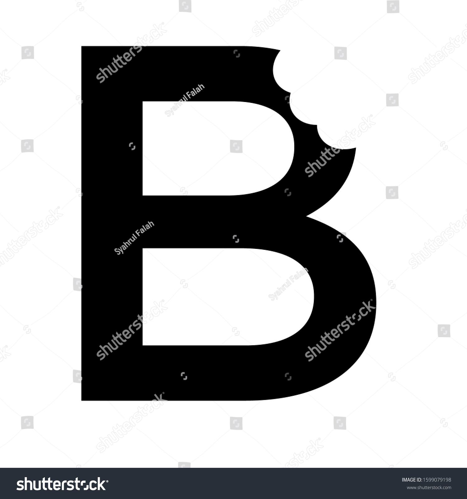 Bite Letter B Logo Concept: Vetor Stock (livre De Direitos) 1599079198