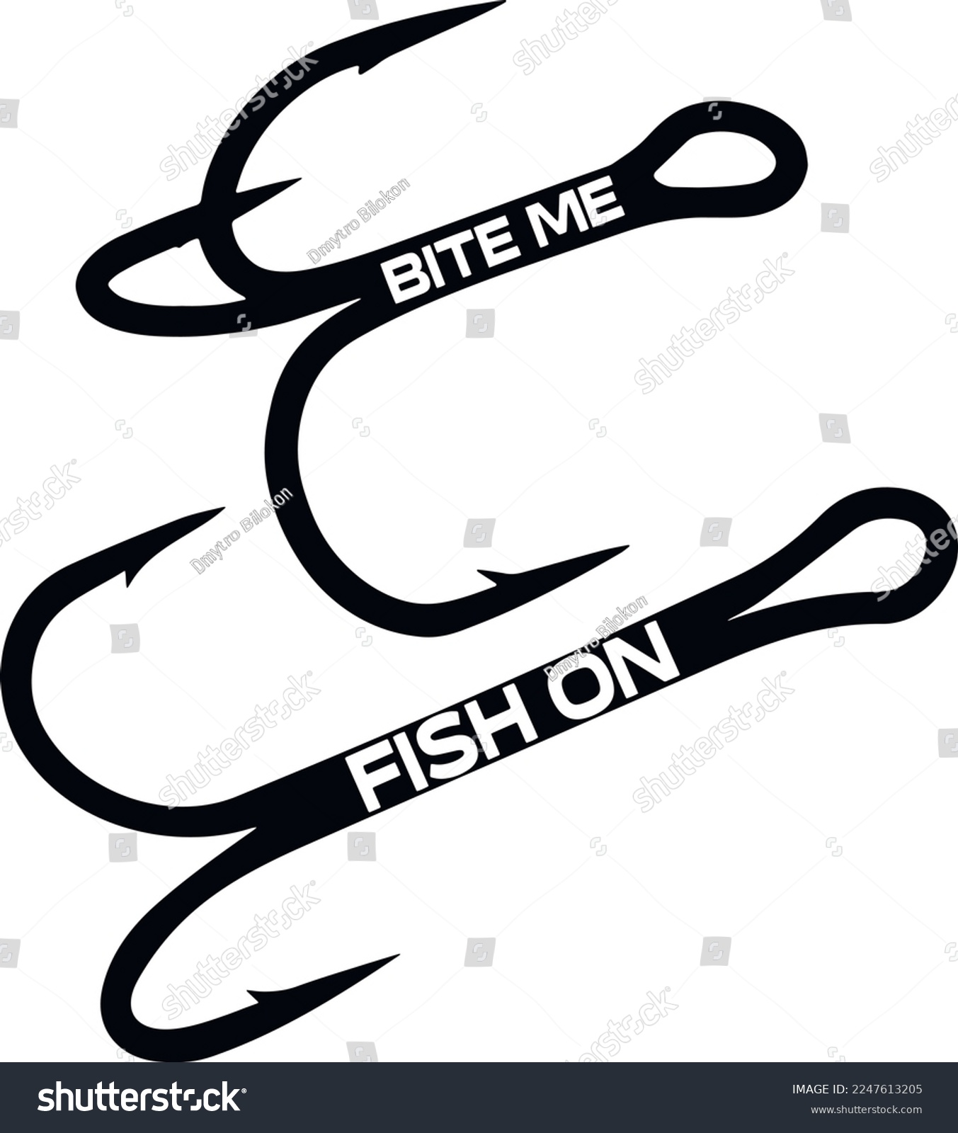 SVG of Bite me hook fishing, Fish on hook fishing, t-shirt print, SVG Vector svg