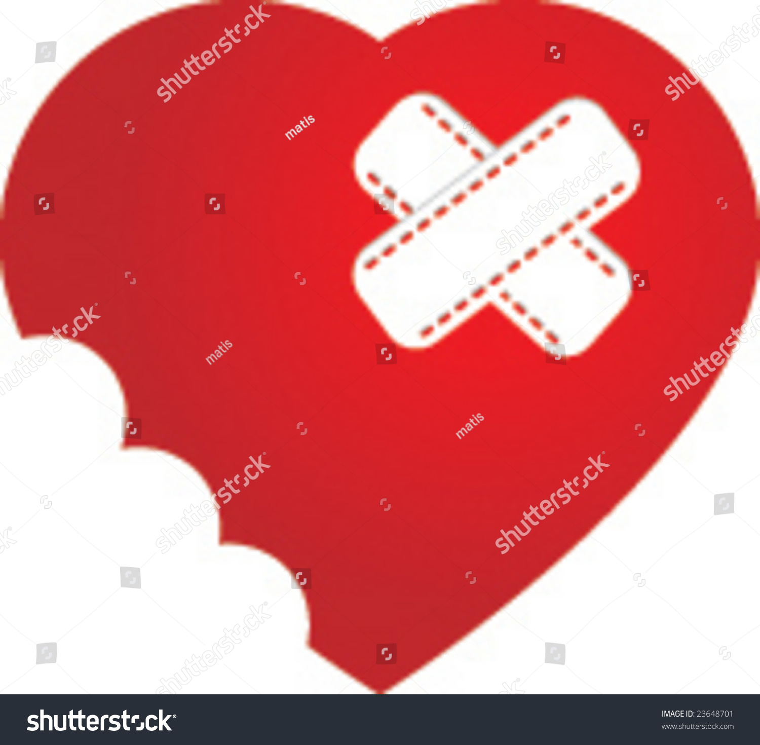 Bitten Heart Stock Vector 23648701 - Shutterstock