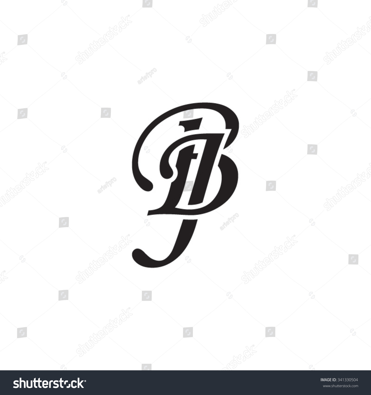 Bj Initial Monogram Logo Stock Vector Royalty Free