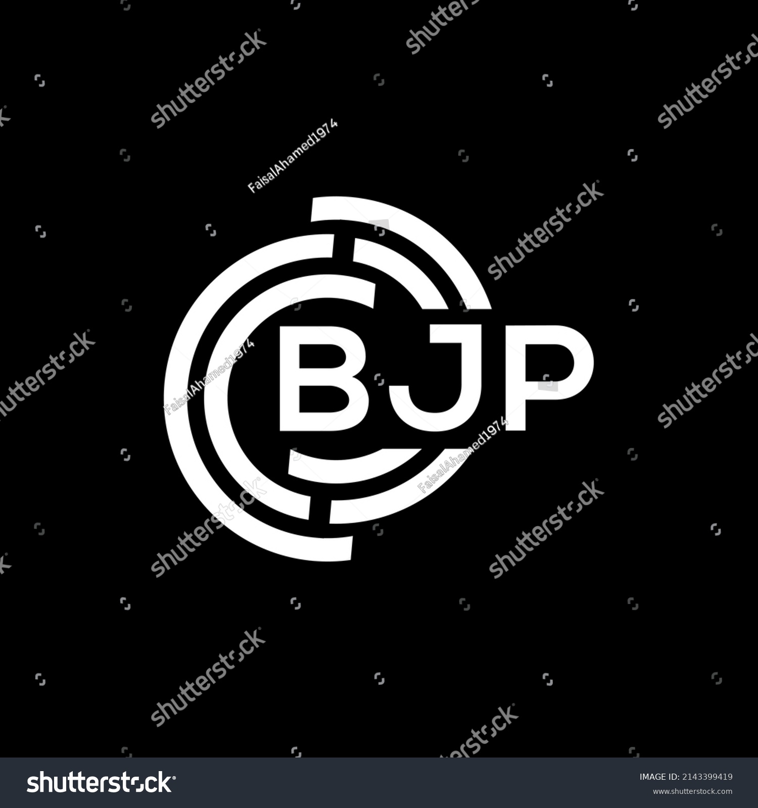 SVG of BJP letter logo design on black background. BJP creative initials letter logo concept. BJP letter design.
 svg