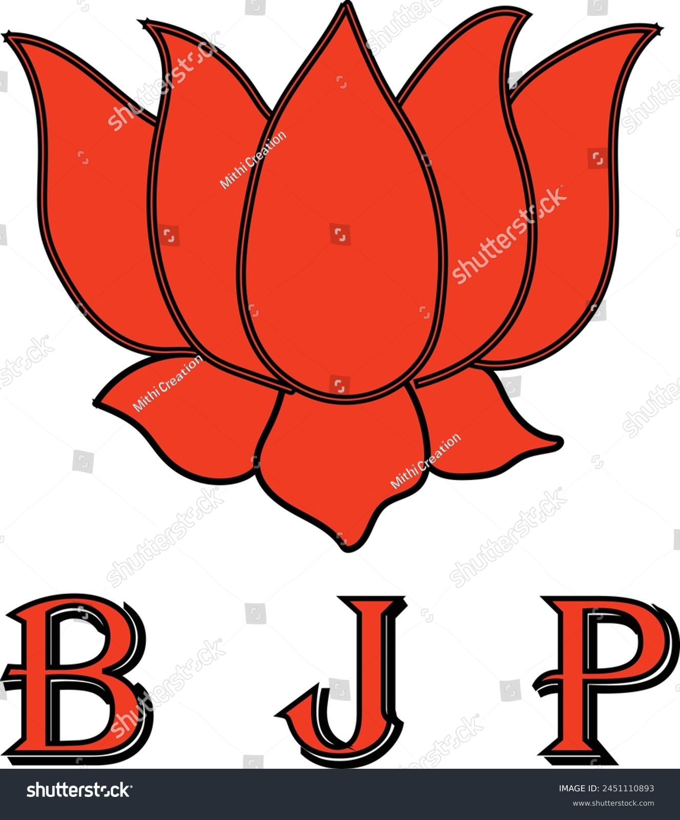 SVG of Bjp Lotus Icon Vector Image svg