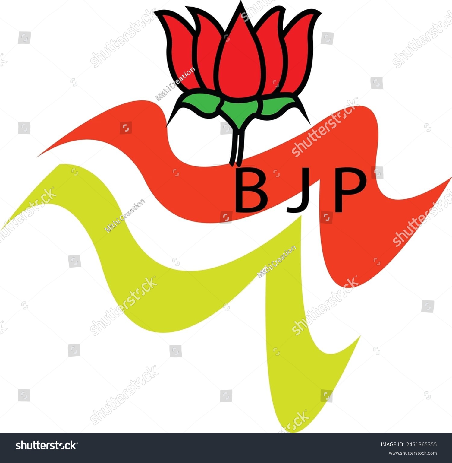 SVG of BJP Lotus icon vector stock photo svg