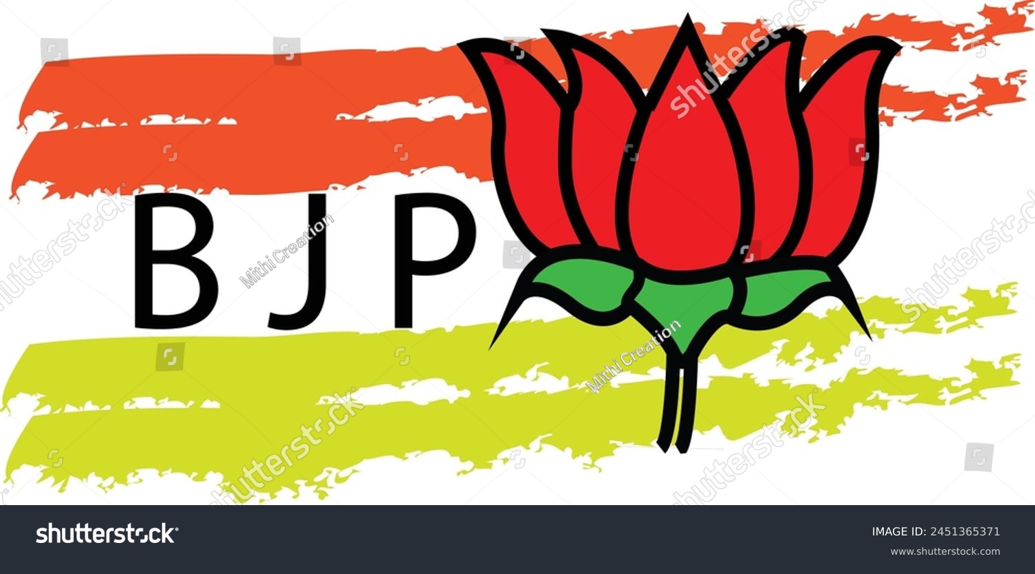 SVG of BJP Lotus icon vector stock photo svg