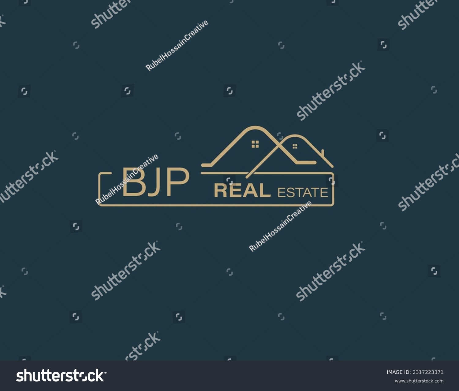 SVG of BJP Real Estate and Consultants Logo Design Vectors images. Luxury Real Estate Logo Design svg