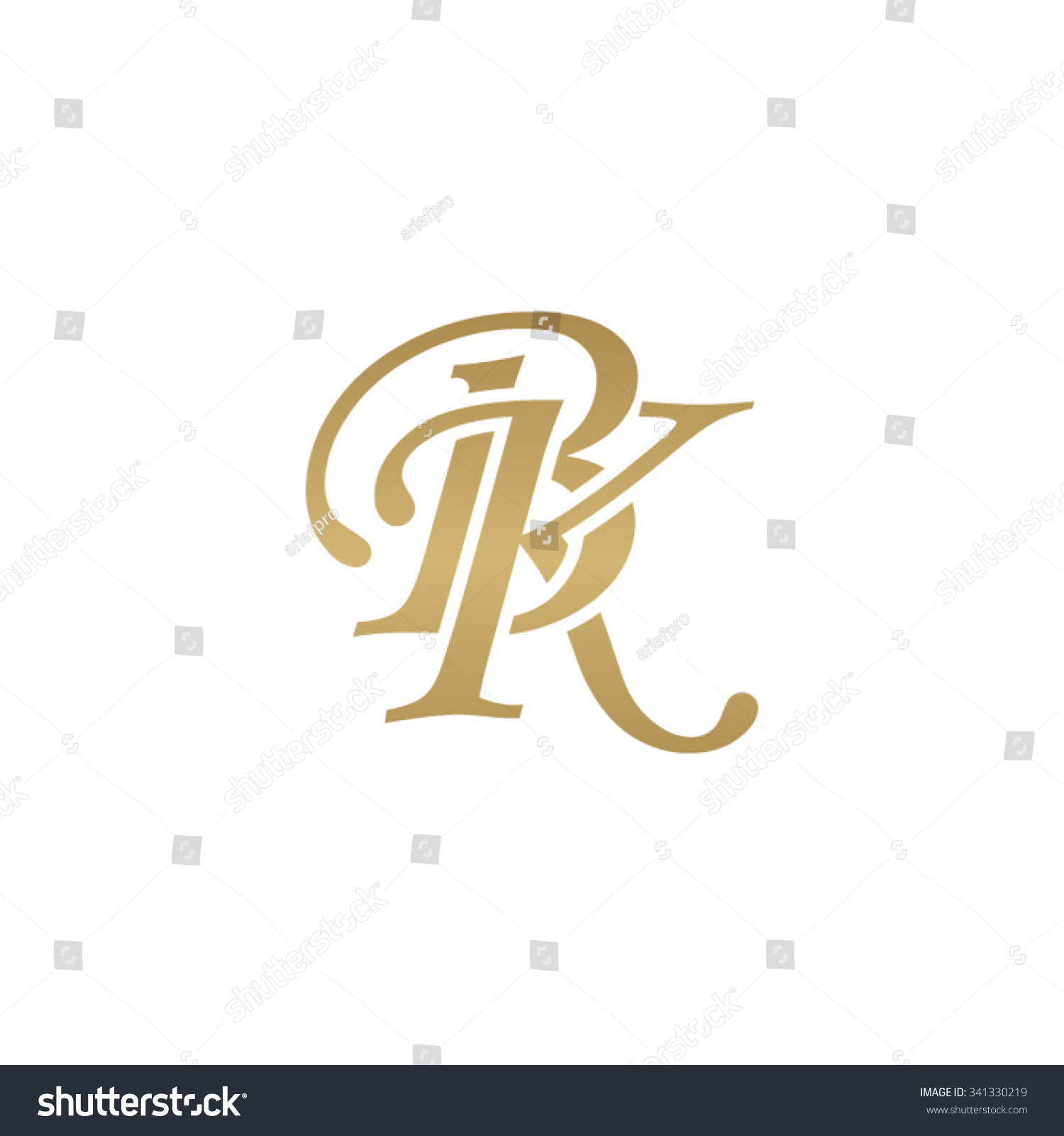 Bk Initial Monogram Logo Stock Vector 341330219 - Shutterstock