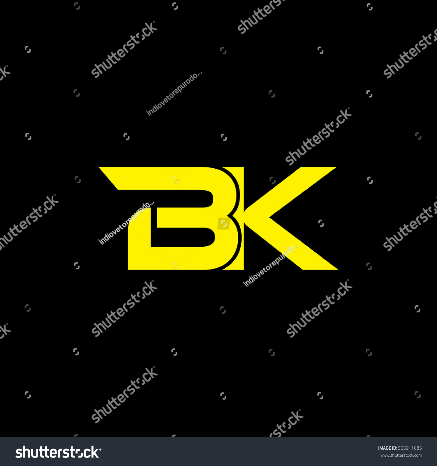 Bk Logo Vector Yellow On Black Stock Vector (Royalty Free) 505911685 ...
