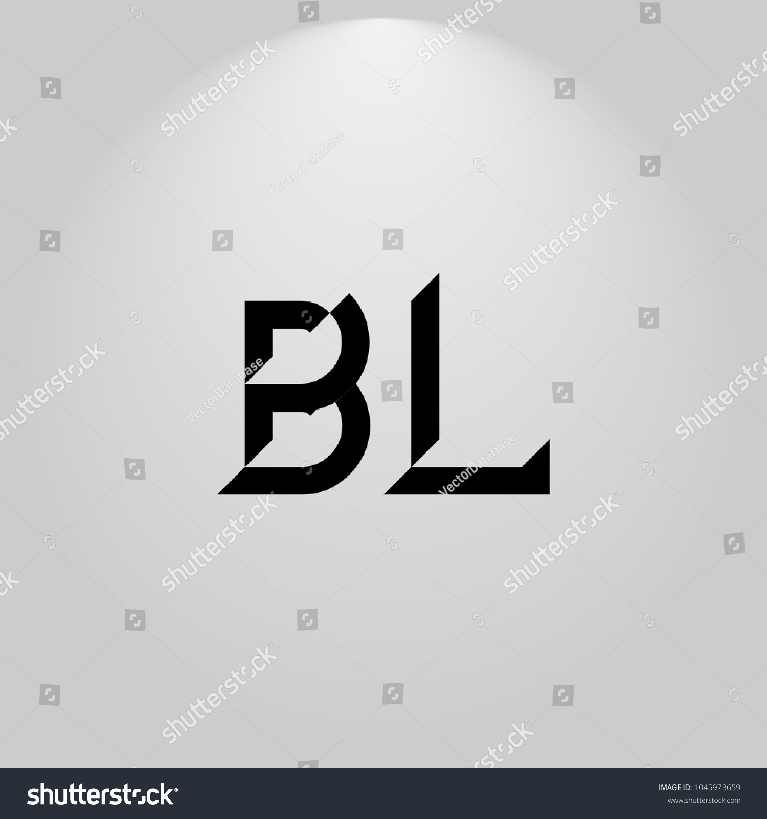 Bl Abstract Black Letters White Gray Stock Vector (Royalty Free) 1045973659