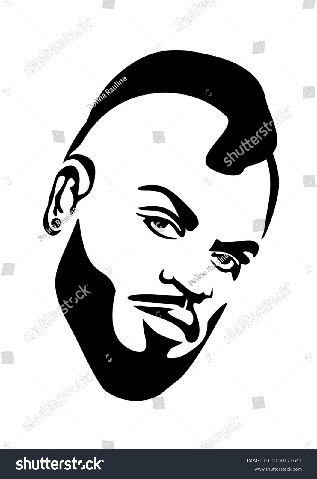 Black African American Afro Male Face Stock Vector Royalty Free